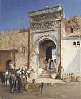 Arabs Outside the Mosque by Victor Pierre Huguet